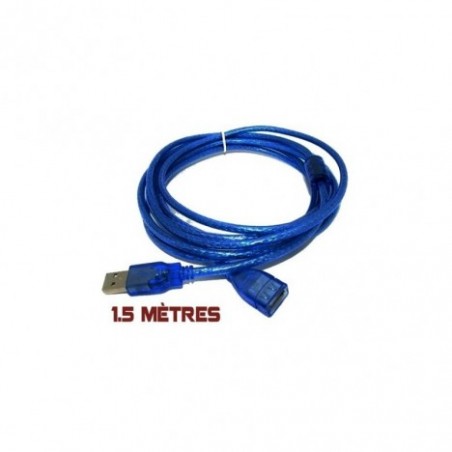 RALLONGE USB 2.0 1.5M HD BLEU (F-090014 )