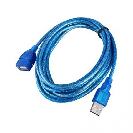 RALLONGE USB 2.0 5M BLEU TRANSPARENT (R-USB-5M-B)
