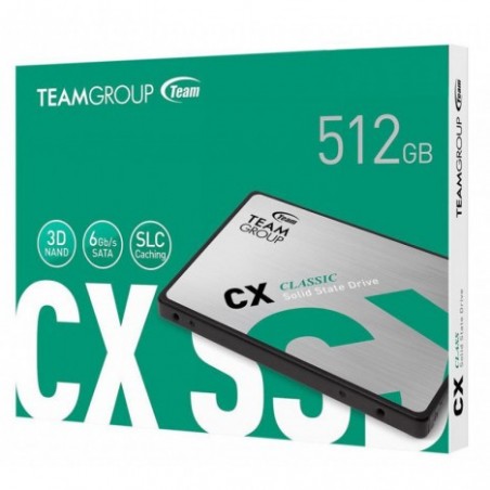 DISQUE SSD INTERNE TEAMGROUP CX2 512 GO 2.5" SATA III (T253X6512G0C1)