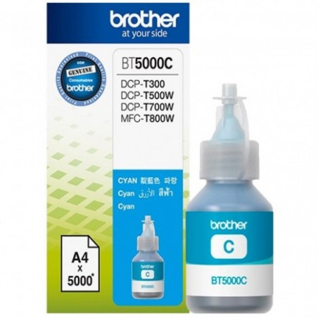 BOUTEILLE D'ENCRE ORIGINALE BROTHER BT5000C POUR BROTHER DCP-T300 - CYAN (5000 PAGES)