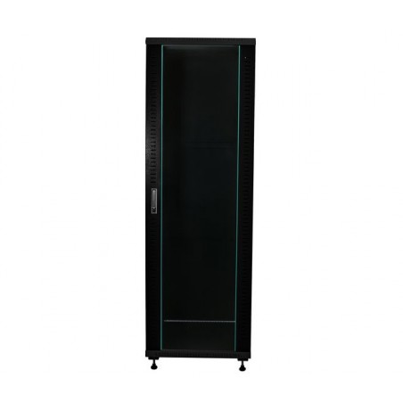 ARMOIRE 42U 800X800 VITRE NOIR+ 2X PLATEAUX+ BONDEAU+ VENTILLO+ GUIDE VERTICAL+ VISSERIE