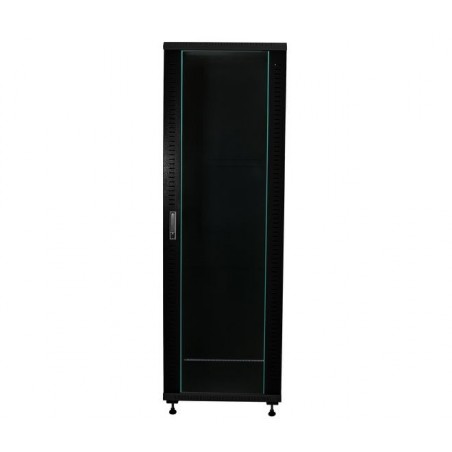 ARMOIRE 42U 800X800 VITRE NOIR+ 2X PLATEAUX+ BONDEAU+ VENTILLO+ GUIDE VERTICAL+ VISSERIE
